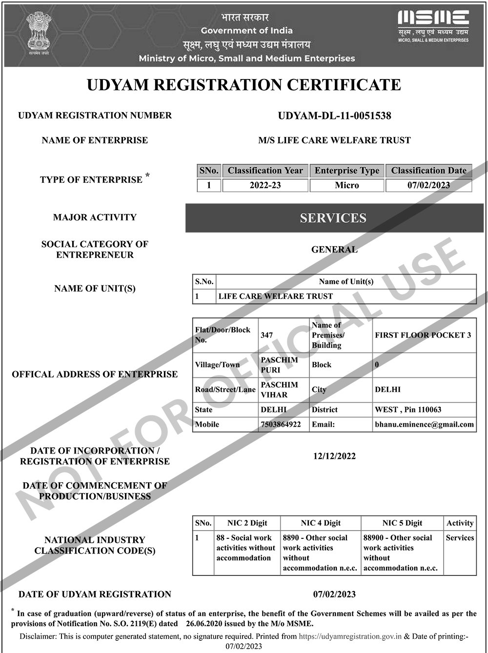 Udyam Registration